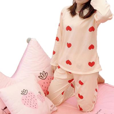 China Sale Promotion Cotton Women's Breathable Warm Pajamas Cute Winter Pajamas for sale