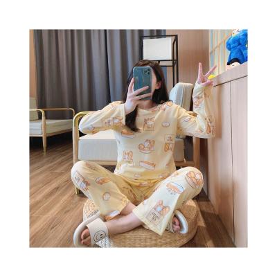 China Spring Fashion Autumn Women Low Price Excellent Quality Breathable Sleepwear Long Sleeved Woman Pajamas for sale