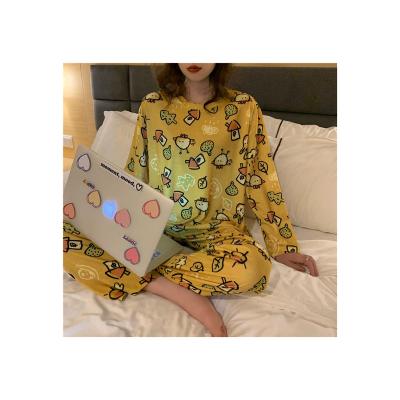 China Breathable Good Quality Women Printed Sleepwear Long Sleeve Pajama Set for sale