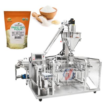 China Food delivery on time automatic zipper doypack pouch corn wheat flour rice powder powder packing machine for sale