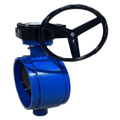 China 10 inch general butterfly valve with splined ends with gearbox and wheel handles for sale