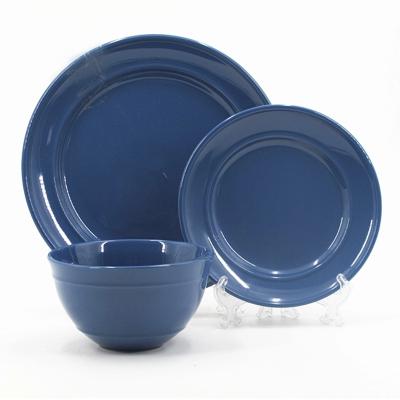 China Sustainable Good Quality And Cheap Indigo Embossed Porcelain Dinner Sets for sale