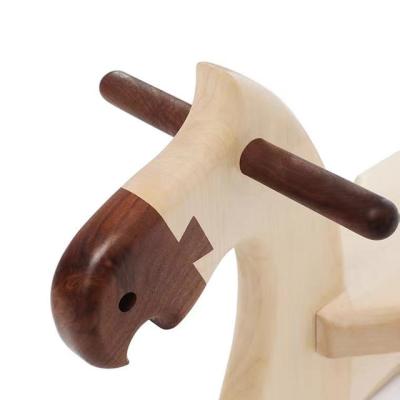 China Europe JIA MU JIA children's toys shake the horse maple and black walnut shake solid wood horse for sale