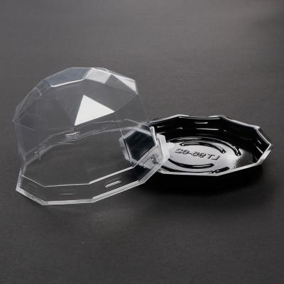 China Disposable Disposable Egg Yolk Blast Clear Plastic Dessert Food Container With Lid Food for sale