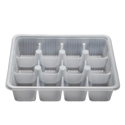 China Disposable Plastic Meatball Tray Disposable Plastic Meat Food Packaging Frozen Tray for sale