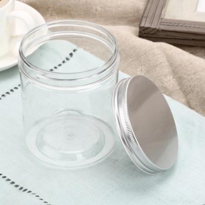 China Recyclable Aluminum Plastic Jar Container 85*120mm Round Plastic Clear Jars With Lids for sale