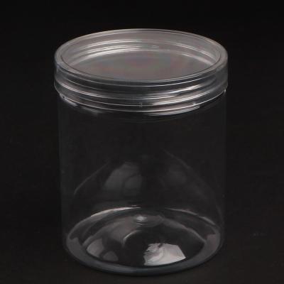 China Food Clear 360ml Round 13oz Jar PET Storage Bottle Food Packaging Container With Sealable Lids For Nuts Candy And Snacks for sale