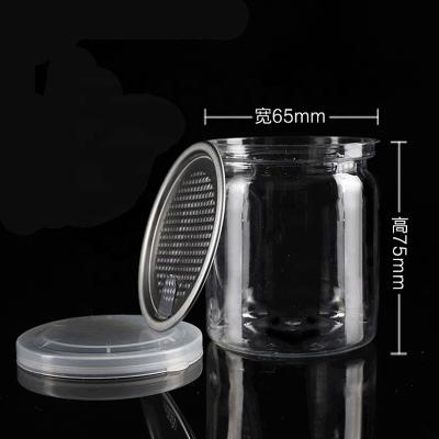 China 180ml 6oz Small Canister Snacks and Cosmetics Jar Food Canned Clear Plastic Cosmetic Packaging Canning Storage Container with Easy Open Lid for sale