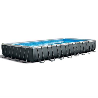 China INTEX 26374 Multi-person Hose Rack Rectangular Over Frame Ground Pool Set 112.8*62.6*159.6cm for sale