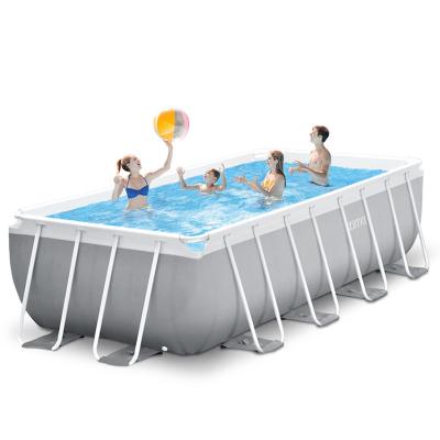 China INTEX 26792 Larger 4.88m*2.44m*1.22m Easy PVC PRISM FRAME RECTANGULAR POOL 59.1*56.2*128.6cm for sale