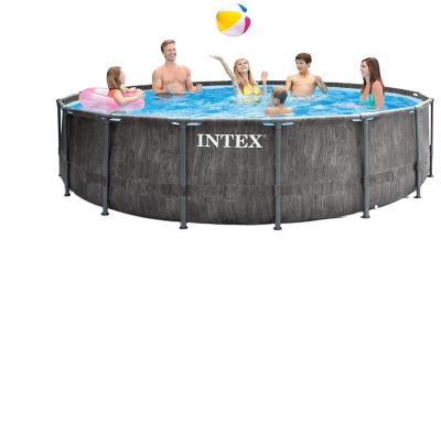 China INTEX 26742 15FT X 48IN PREMIUM FRAME POOL SET Kolam renang logam bulat 69.9*39.7*129.2 for sale