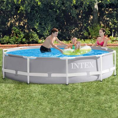 China INTEX 26712 Large Family Pool Round Metal Frame Outdoor Inflatable Pool 12