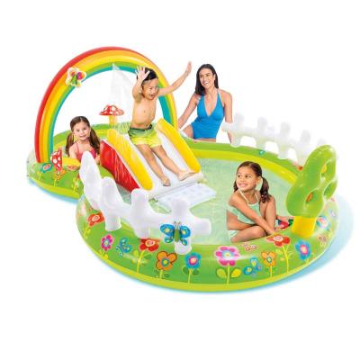 China Intex 57154 Rainbow Intex 57154 Rainbow Cover Garden Pool Inflatable Kids Entertainment 8 Character Swimming Pool for sale