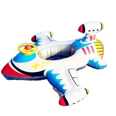 China Funny Educational Float Pool Toy Cute Pvc Cartoon Water Toy Inflatable Airplane Pool Float For Kids Swimming Rings for sale