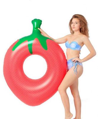 China Custom Women and Wholesale PVC Strawberry Inflatable Adult Swimming Rings and Swim Rings Float for sale