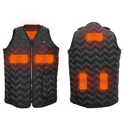 China Black Cotton USB 5v Anti-wrinkle Men Women Smart Electric Heated Waistcoat Jacket Outdoor Warm Heating Vest for sale