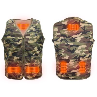 China Men's Outdoor Flexible Thermal Warm Jacket Autumn Winter Smart Heating Camouflage Vest Usb 5V Breathable Infrared Electric Heating Vest for sale