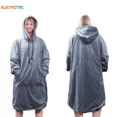 China Portable Women's Heating Design Pocket Oversize Men's Custom Giant Anti-Static Hoodie Covers Comfortable Hooded Blanket Hooded Blankets for sale