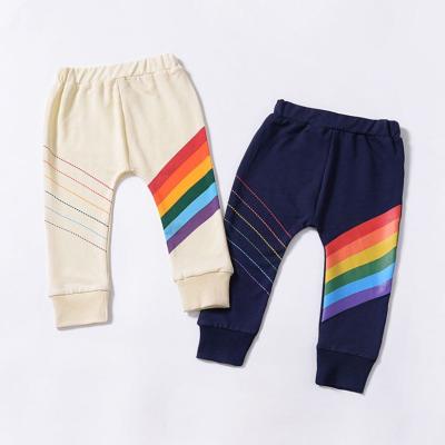 China Baby Boy Girls Viable Trousers Kids Casual Pants Kids Rainbow Gaiters Toddler Clothing Long Cotton Pants for sale