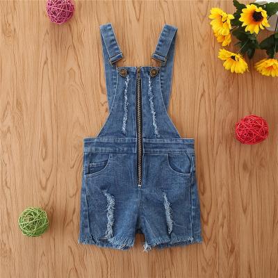 China Breathable Kids Girls Denim Overall Bib Pants Shorts Outfits Kids Clothes Summer Shorts Overalls Toddler Girl Jeans for sale