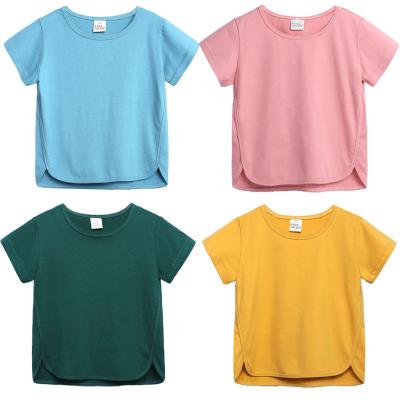 China Viable Fashion Cotton Boys Girls T-shirts Kids Tops Simple Solid Kids T-shirts Baby Kid Tops Clothing 1-7T Tee Summer Clothes for sale