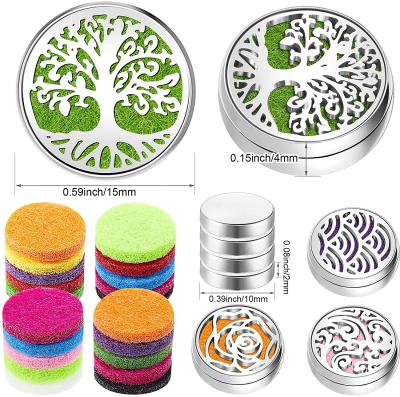 China Stainless Steel Oil Pendant Magnetic Loop Air Fresheners Essential Oil Loops Aromatherapy Diffusers Viable With Washable Felt Pads for sale