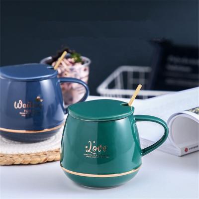 China Nordic Creative Viable Light Luxury Mug Mussif Gold Mug Business Gift Net Red Ceramic Mug for sale