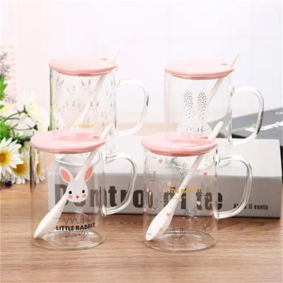 China Viable Best Price Chinese Coffee Mug High Quality Transparent Ceramic Mug With Pink Lid For Home for sale