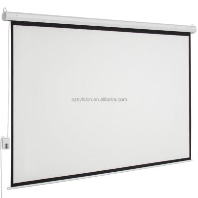 China Easy And Smart Installation Remote Motorized Roll Up Projection Screen / Matte White Projector Screen With 100 Inch 120 Inch 150 Inch for sale