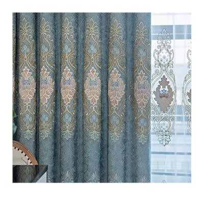 China Wholesale Blackout Chenille Velvet Curtain Fabric European Blackout With Turkey Flowers Luxury Sheer Fabric For Curtains for sale