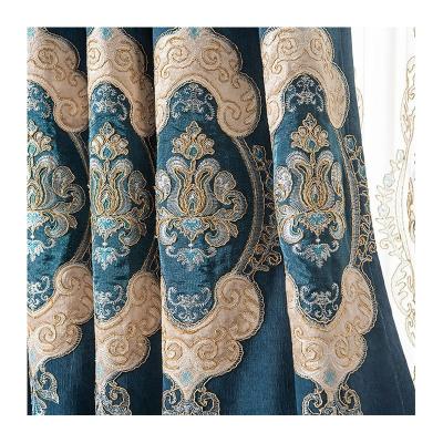 China Blackout Chenille Aluminum Curtain Wholesale Embroidered Metallic Fabrics Roll Up Turkish Sunblock Fabric High Density Curtain for sale