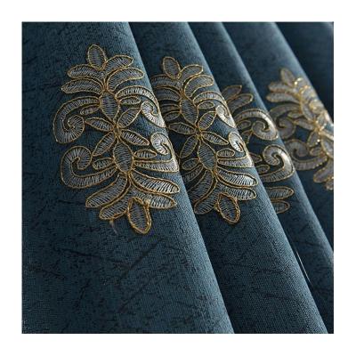 China Wholesale thick heavy blackout velvetembroidery fabrics for curtain blackout curtain fabrics material rolls fabrics for sale