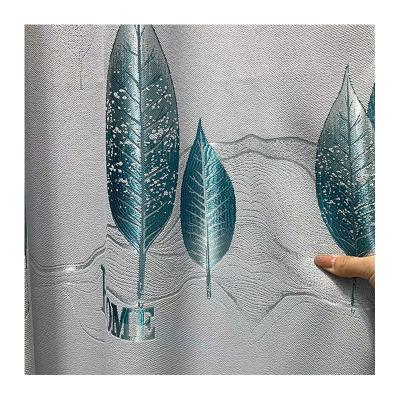 China Wholesale Velvet Jacquard Baby Blackout High Precision Blackout Washable Double Leaves Fabric Curtain Polyester Curtain Fabric for sale