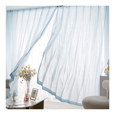 China Wholesale Sheer Curtain Fabrics Roll Sheer Textiles White Gauze For Living Room Decoration Luxury Gauze Curtain Voile Fabric for sale