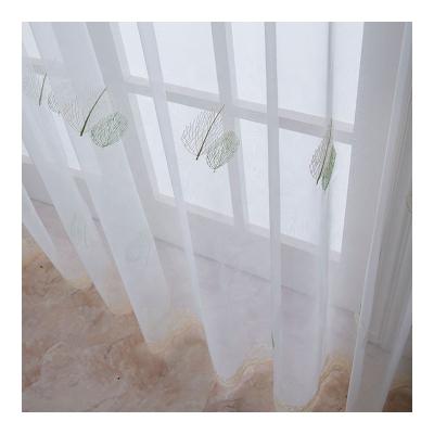 China Wholesale Breathable Embroidered Embroidered Sheer Polyester Voile Fabric For Tree Curtains White Color Tulle Curtain Fabrics for sale