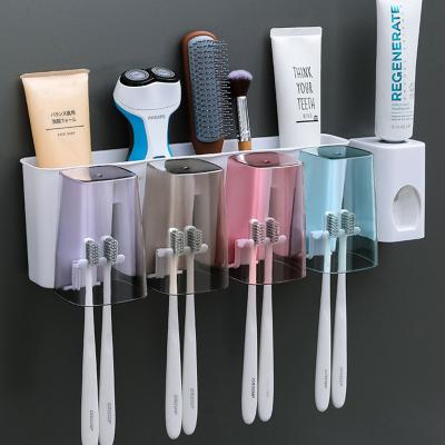 China Viable Household Combination Punch-free Toothbrush Holder, Bathroom Toothbrush Drain Holder, Mouthwash Cup Storage for sale