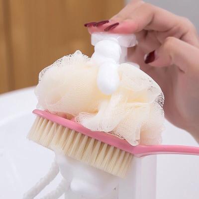 China Sustainable Shower Body Bathing Brush, Back-Scrub Artifact, Long Handled Double Sided Bath Ball Brush for sale