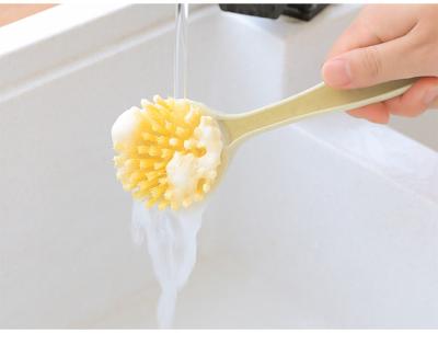 China Viable wheat straw kitchen pan brush does not hurt the pot, does not stick to the oil, with a pan brush to wipe the pot for sale