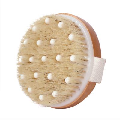 China Minimalist Hemu Round Massage Bath Brush Head Bath Supplies Cleansing Pearl Soft Brush for sale