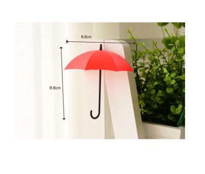 China Wall Viable Adhesive Creative Umbrella Shape Hooks 3pcs Nail-less Hooks For Storage Small Items On Kitchen And Bathroom Walls for sale