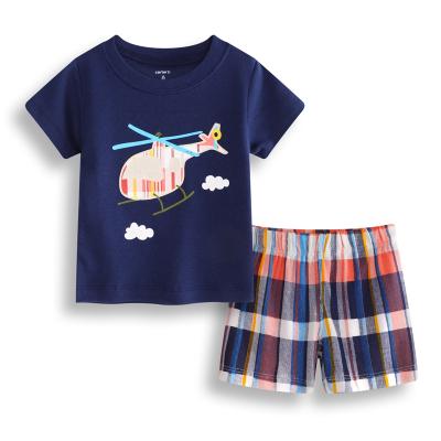 China Best Selling Breathable Baby Clothing Set Short 100% Cotton Baby Clothes Set For Summer for sale