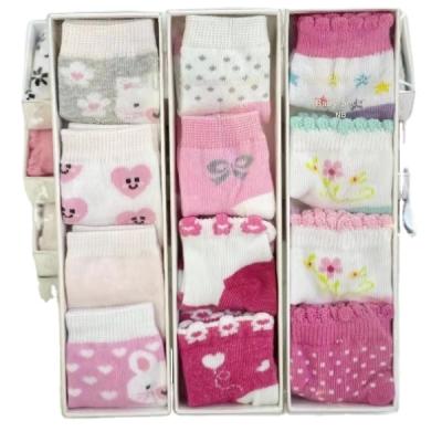 China Wholesale Price Cartoon Breathable Newborn Socks Soft Baby A Box 4 Pairs Socks for sale