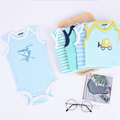 China Hot Selling Guangzhou Cotton Onesie Baby Onesie Sleeveless Comfy 100% Fabric Set For Newborn Baby for sale