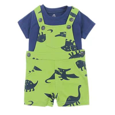 China New Fashion Breathable Baby Clothing Set Newborn Clothing Sets Newborn Baby Clothes T-shirt Overall Two Piece Set for sale