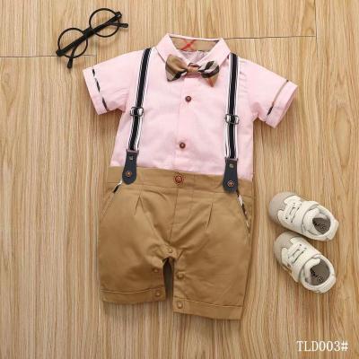 China 2021 Wholesale Latest Design Cotton Formal 100% Clothes For Babies Boy Short Formal Dress Romper Baby Clothes for sale