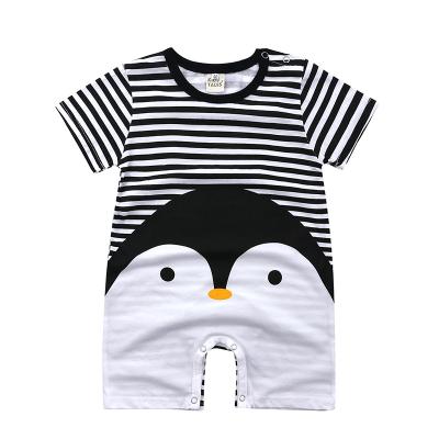 China 2021 Summer Neweborn Baby Boy Pajamas Cotton Cute Cartoon Printed Short Romper for sale