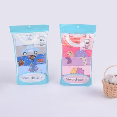 China High Quality Baby Wear Regular Cotton Newborn Short Sleeve Romper 5 Pieces Pack Baby Bodysuit for sale