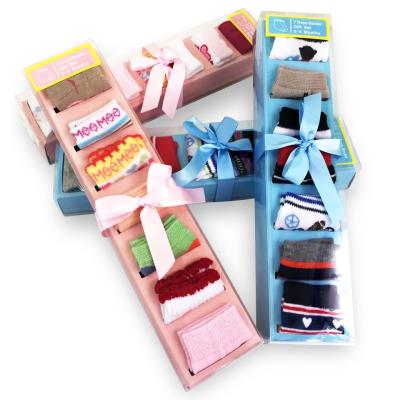 China Socks 2021 - 7 Pairs High Quality Breathable China Cotton Cartoon Baby Gift Box Socks for sale