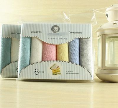 China Guangzhou 2021 High Quality Baby Cotton Face Cloth QUICK DRY 6 Pieces Pack Small Solid Baby Towel for sale