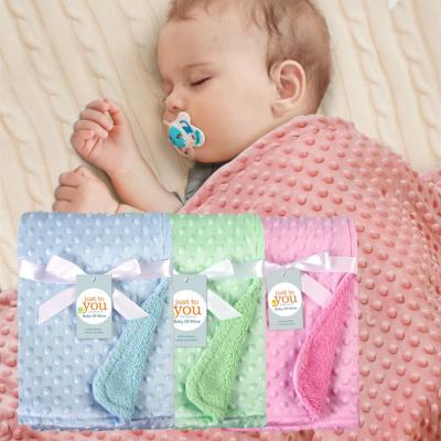 China Wholesale Portable Baby Blanket Super Soft Foam Good Quality Double Layers Fancy Solid Baby Blanket for sale